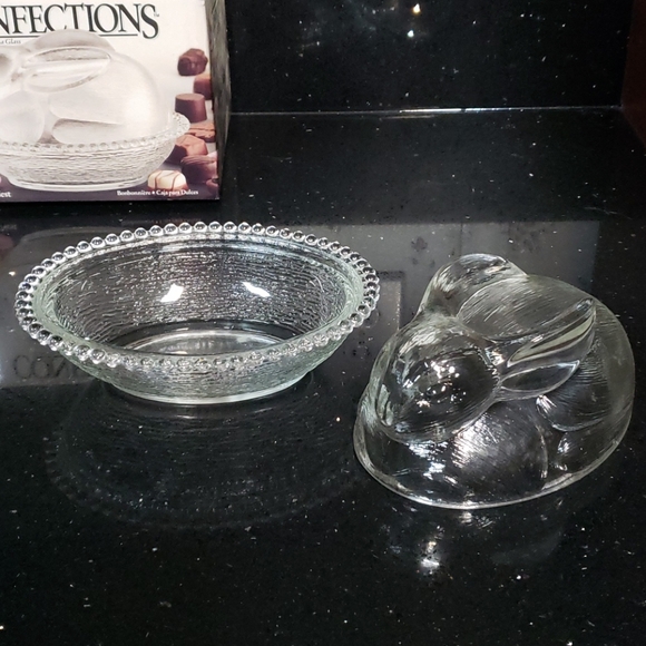 HOST PICK EASTER!! Vintage Crystal Bunny Dish - Picture 4 of 4